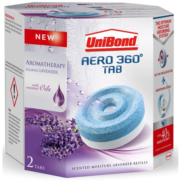 UNIBOND AERO 360 PURE MOISTURE ABSORBER LAVENDER REFILL TABS