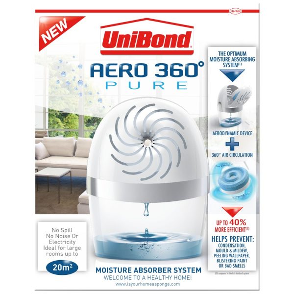 UNIBOND AERO 360 PURE MOISTURE ABSORBER UNIT DEVICE AND REFILL TABS