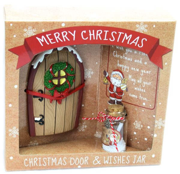 CHRISTMAS FAIRY DOOR & WISHING JAR BROWN