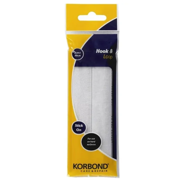 HOOK&LOOP STICK ON WHITE 2CM X 50CM