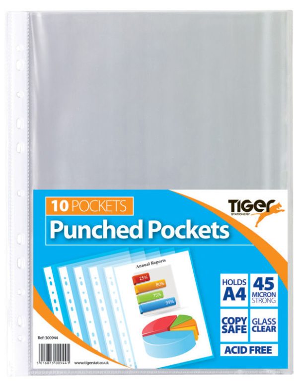 A4 PACK OF 10 PUNCHED PKTS