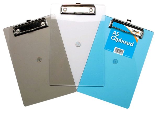 A5 MOULDED PS CLIPBOARD ASSTD