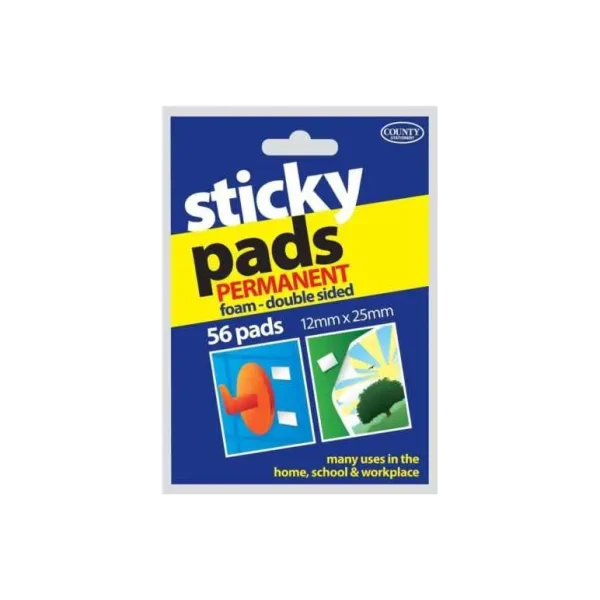 COUNTY PACK OF 56 STICKY PADS PERMANENT