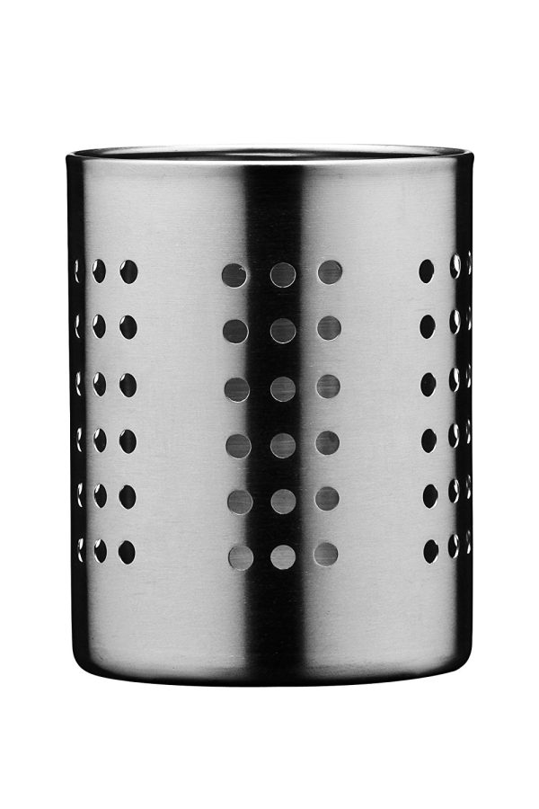 10M DIA CUTLERY CADDY BRUSHED STAINLESS STEEL W/ SMALL HOLES