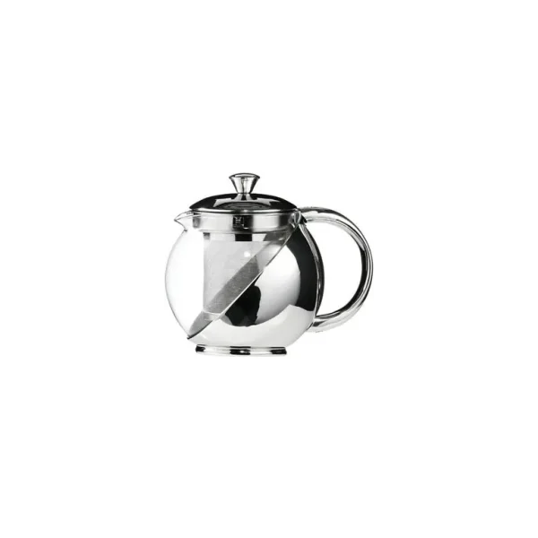 700ML STAINLESS STEEL AND GLASS TEAPOT W/INFUSER