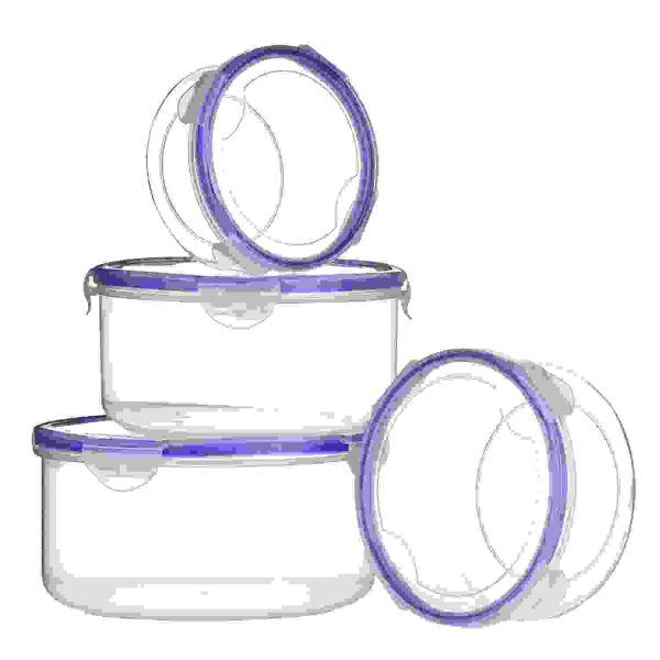 S/4 RND FOOD CONTAINERS W/ AIRTIGHT LIDS