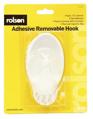 LARGE REMOVABLE ADHESIVE HOOK 111 X 66 MM