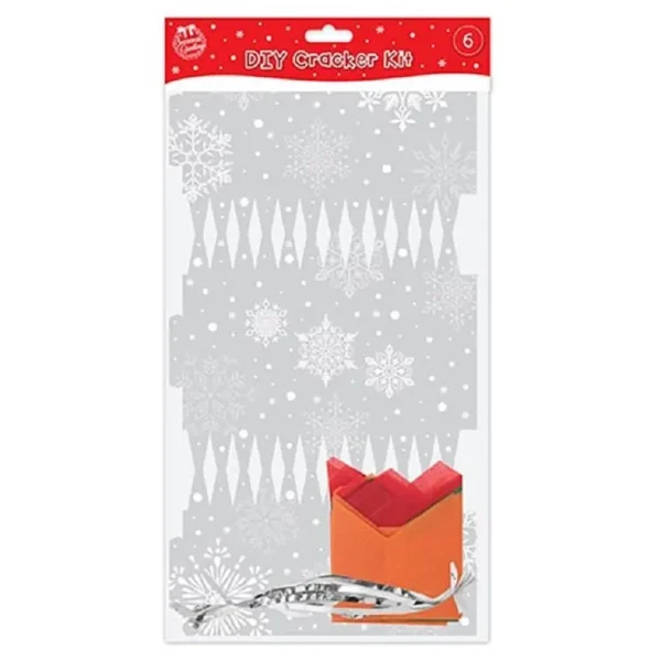 SILVER DIY CHRISTMAS CRACKER KIT X 6