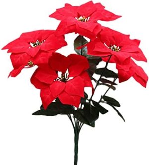 SMALL RED POINSETTA FLOWER BUNCH