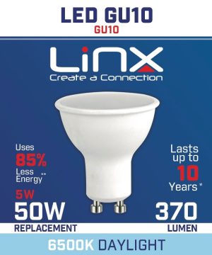 GU10 220-240V 5W 370LMS 6500K LED BULB