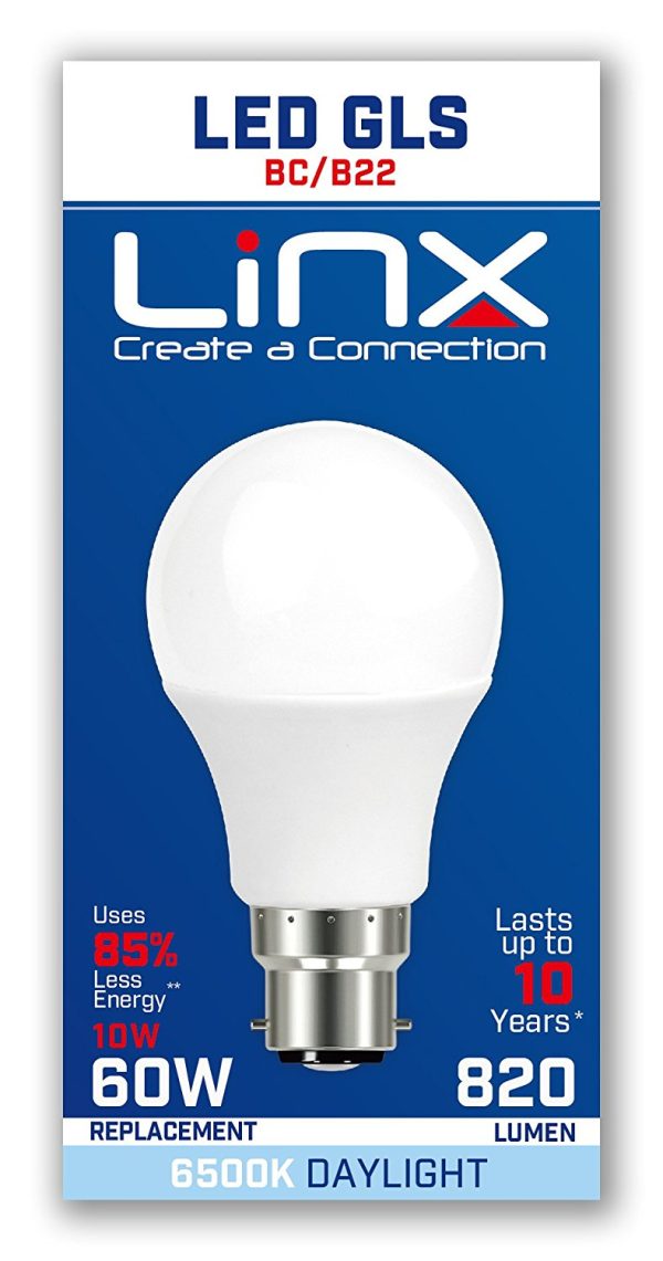 A60 GLS OPAL B22 220-240V 10W 820LMS 6500K LED BULB