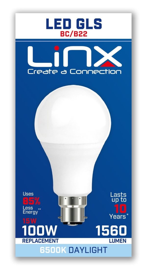 A70 GLS OPAL B22 220-240V 15W 1560LMS 6500K LED BULB