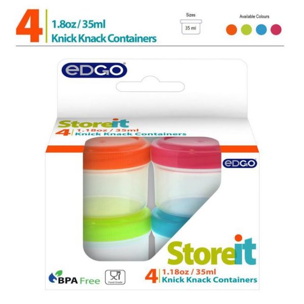 EDGO STOREIT KNICK KNACK CONTAINERS 4 X 35ML