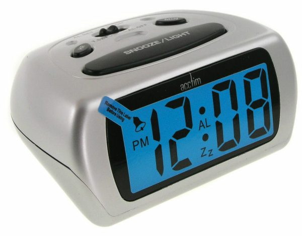 ACCTIM AURIC LCD ALRAM CLOCK IN SILVER