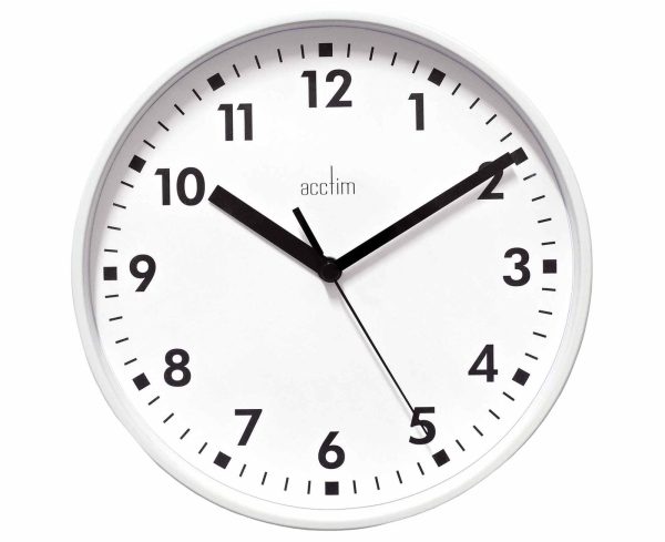 ACCTIM WICKFORD WALL CLOCK IN WHITE CLIIFS