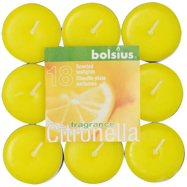 BOLSIUS TEALIGHT SCENTED CITRONELLA CANDLE PACK OF 18