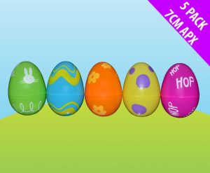 FUN MACHINE PRINTED EGGS 7CM PACK OF 5
