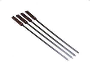 4PC BBQ SKEWER W BLACK WOOD HANDLE