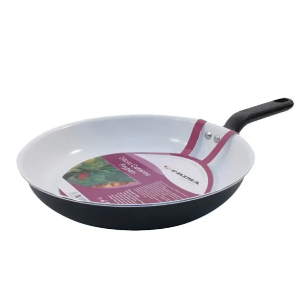 24CM CERAMIC FRYPAN 25MM WHITE