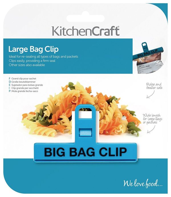 KITCHENCRAFT LARGE BINDER STYLE PLASTIC FOOD BAG CLIP 15CM