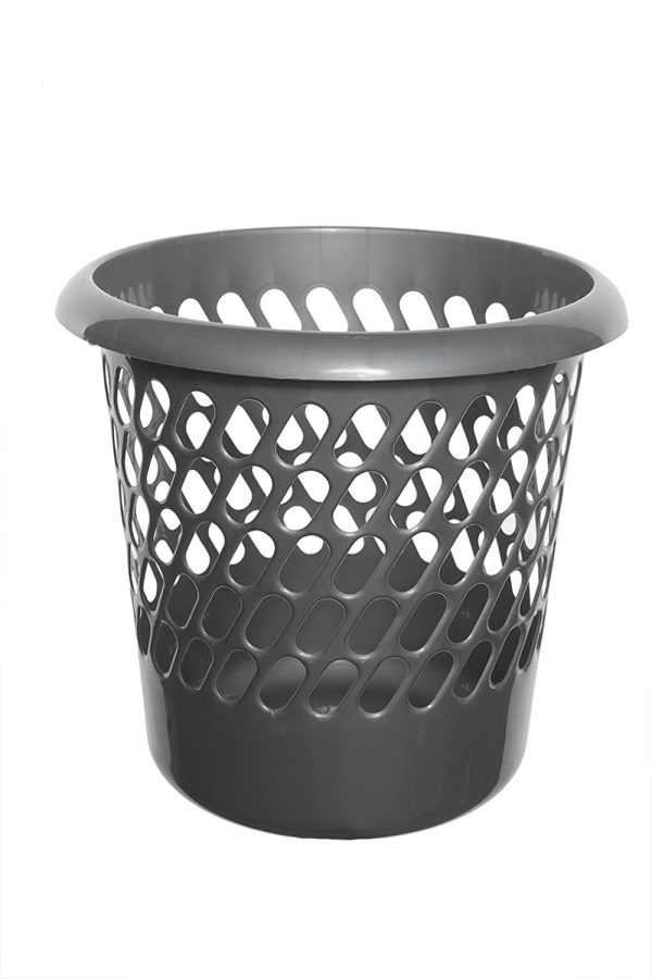 WHITEFURZE SILVER WASTE PAPER BASKET