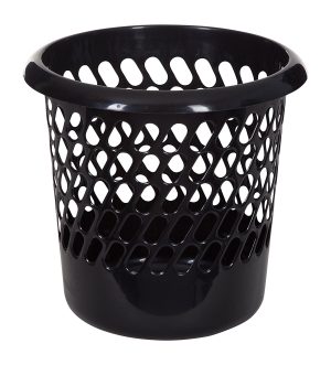 WHITEFURZE BLACK WASTE PAPER BASKET