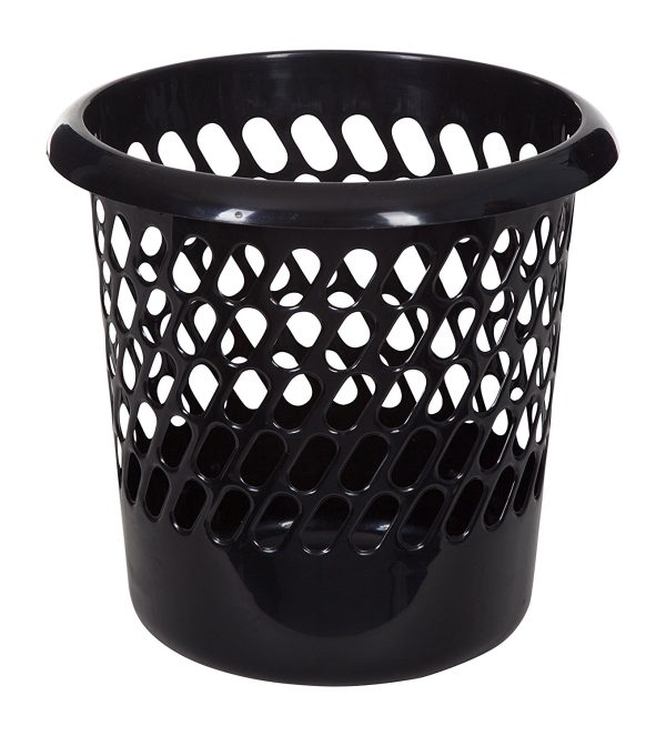 WHITEFURZE BLACK WASTE PAPER BASKET