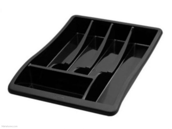 WHITEFURZE BLACK CUTLERY TRAY