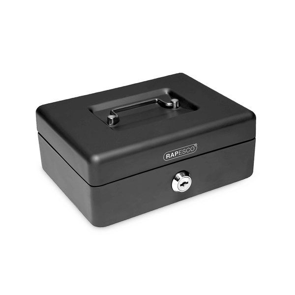 RAPESCO BLACK CASH BOX 6 INCH / 15CM