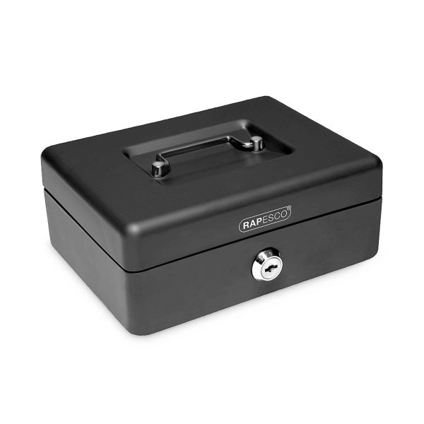 RAPESCO BLACK CASH BOX 8 INCH / 20CM