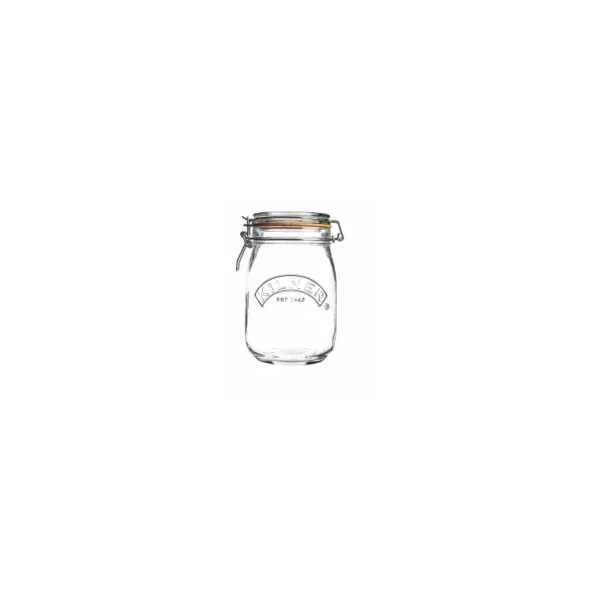 KILNER TRANSPARENT ROUND CLIP TOP JAR 1 LITRE