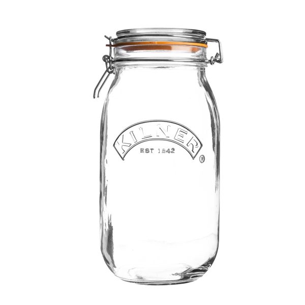 KILNER TRANSPARENT ROUND CLIP TOP JAR 3 LITRE