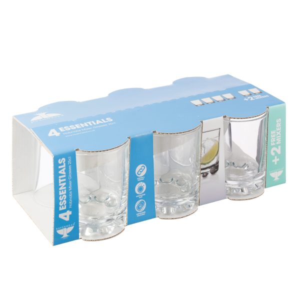 ESSENTIALS HOBNOBS 6 MIXERS GLASSES 25CL