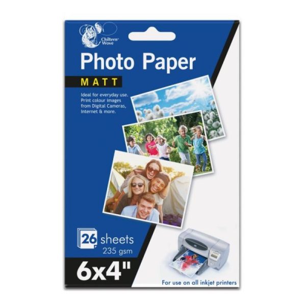 CHILTERN WOVE 6 X 4 PHOTO PAPER MATTE 26 SHEET