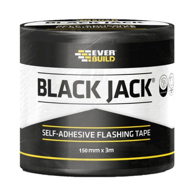 EVERBUILD BLACK JACK SELF ADHESIVE DIY FLASHING TAPE 150MM X 3M