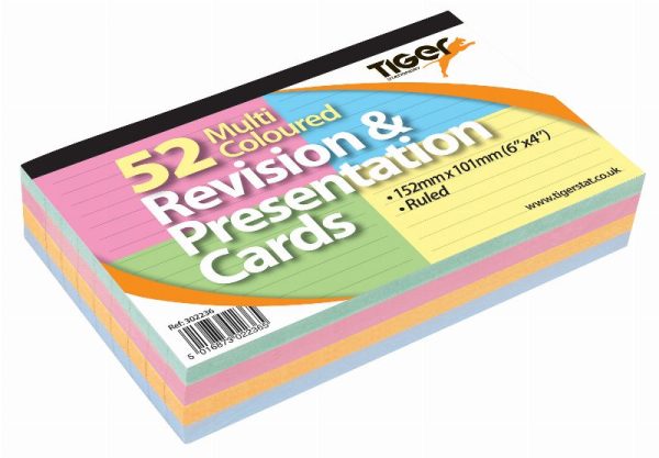 52 REVISION & PRESENTATION CARDS COLOUR 6 X 4