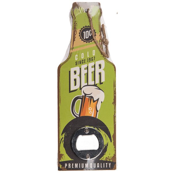 NOVELTY BEER SHAPE WOODEN HANDLE BOTTLE OPENER