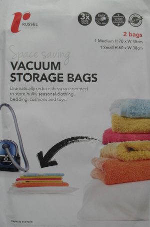 H & L RUSSEL SET OF SMALL AND MEDIUM STORAGE VACCUM BAGS