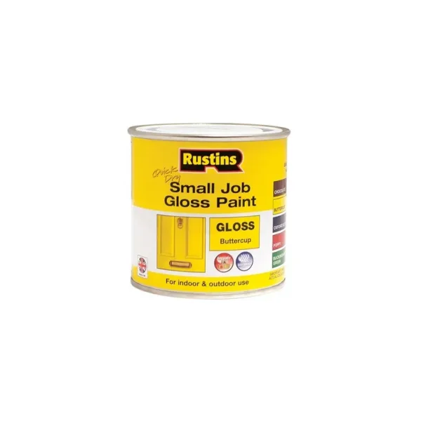 RUSTIN QUICK DRY SMALL JOB GLOSS PAINT BUTTERCUP 250ML