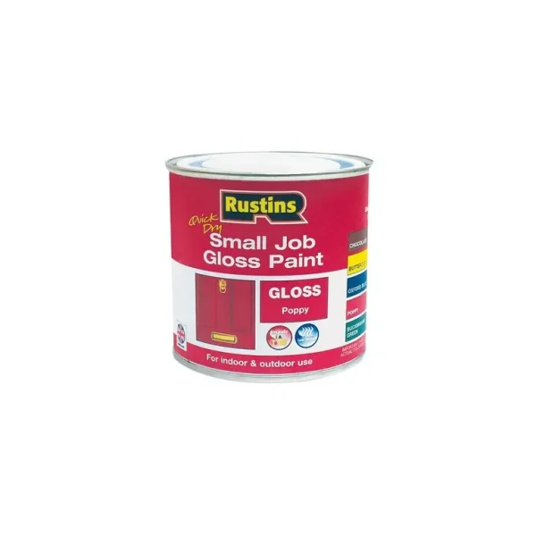 RUSTIN QUICK DRY SMALL JOB GLOSS PAINT POPPY 250ML