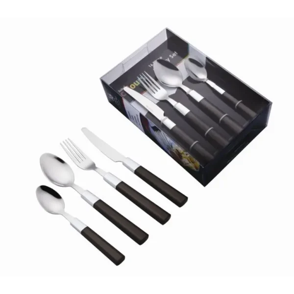 ZODIAC COLOURS 16PCS CUTLERY SET STAINLESS STEEL BLACK