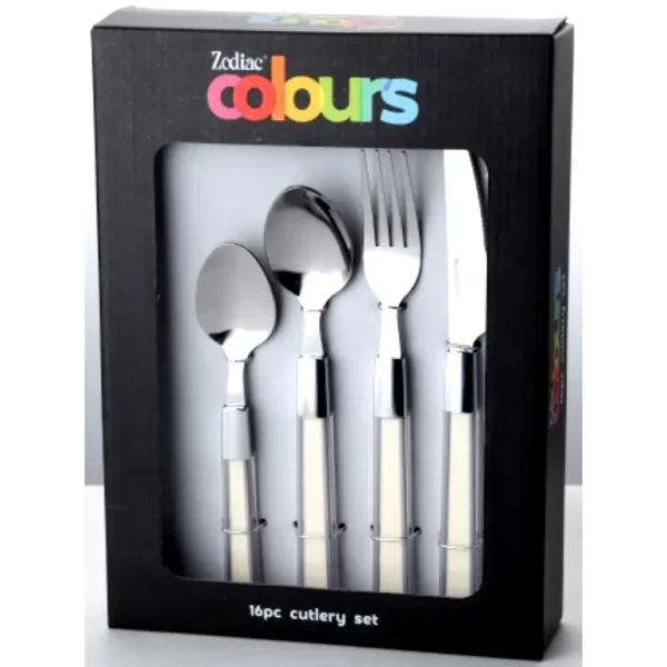 ZODIAC COLOURS 16PCS CUTLERY SET STAINLESS STEELCREAM