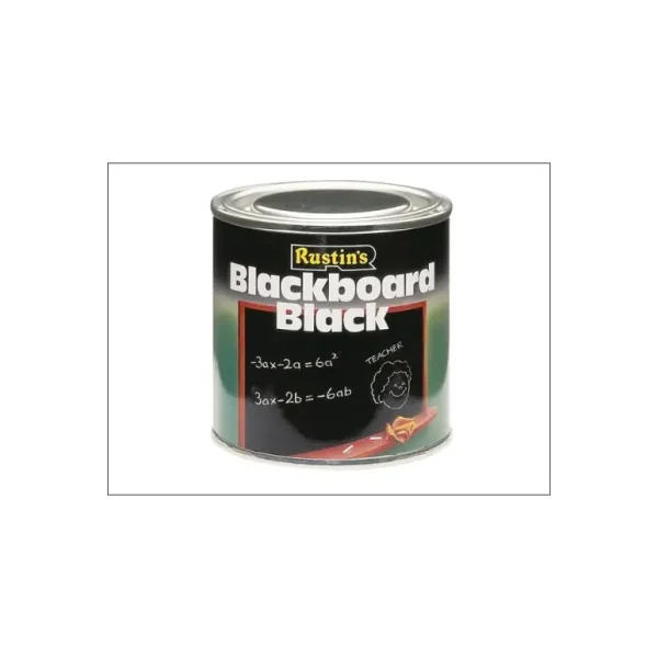 RUSTINS QUICK DRY NON REFLECTING BLACKBOARD BLACK PAINT 500ML