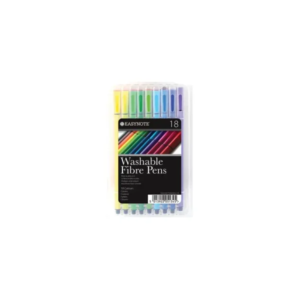 WASHABLE EASYNOTE FIBRE PENS PACK OF 18