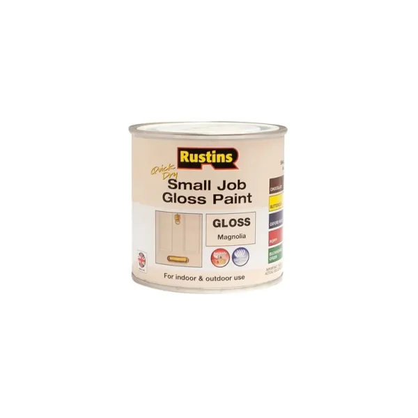 RUSTIN QUICK DRY SMALL JOB GLOSS PAINT MAGNOLIA 250ML