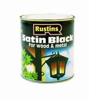 RUSTINS SATIN BLACK PAINT FOR WOOD & METAL 250ML