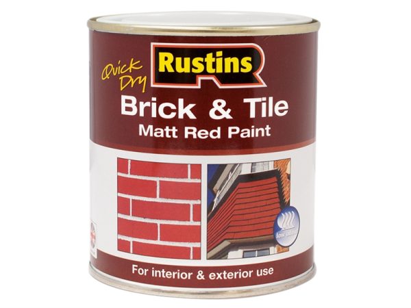 RUSTINS QUICK DRY BRICK & TILE PAINT MATT RED 250ML