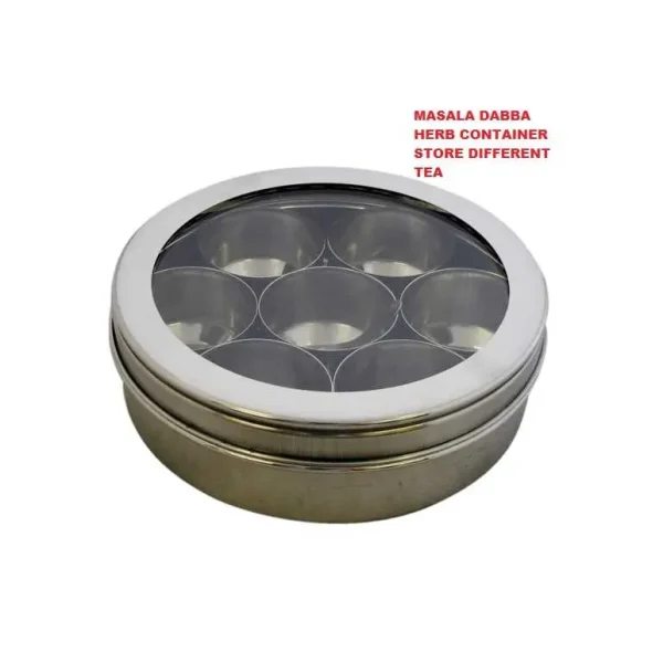 STAINLESS STEEL MASALA SPICE DABBA 20CM