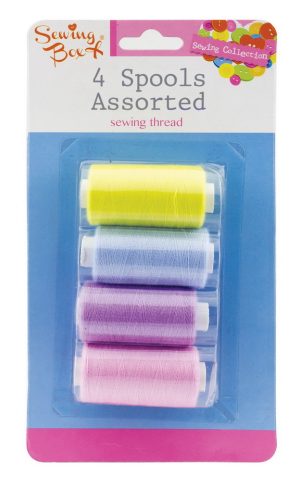 SEWING BOX THREAD 4 SPOOLS