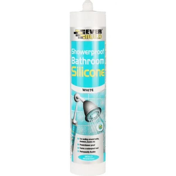 EVERBUILD SHOWERPROOF BATHROOM WHITE SILICONE C3 310ML